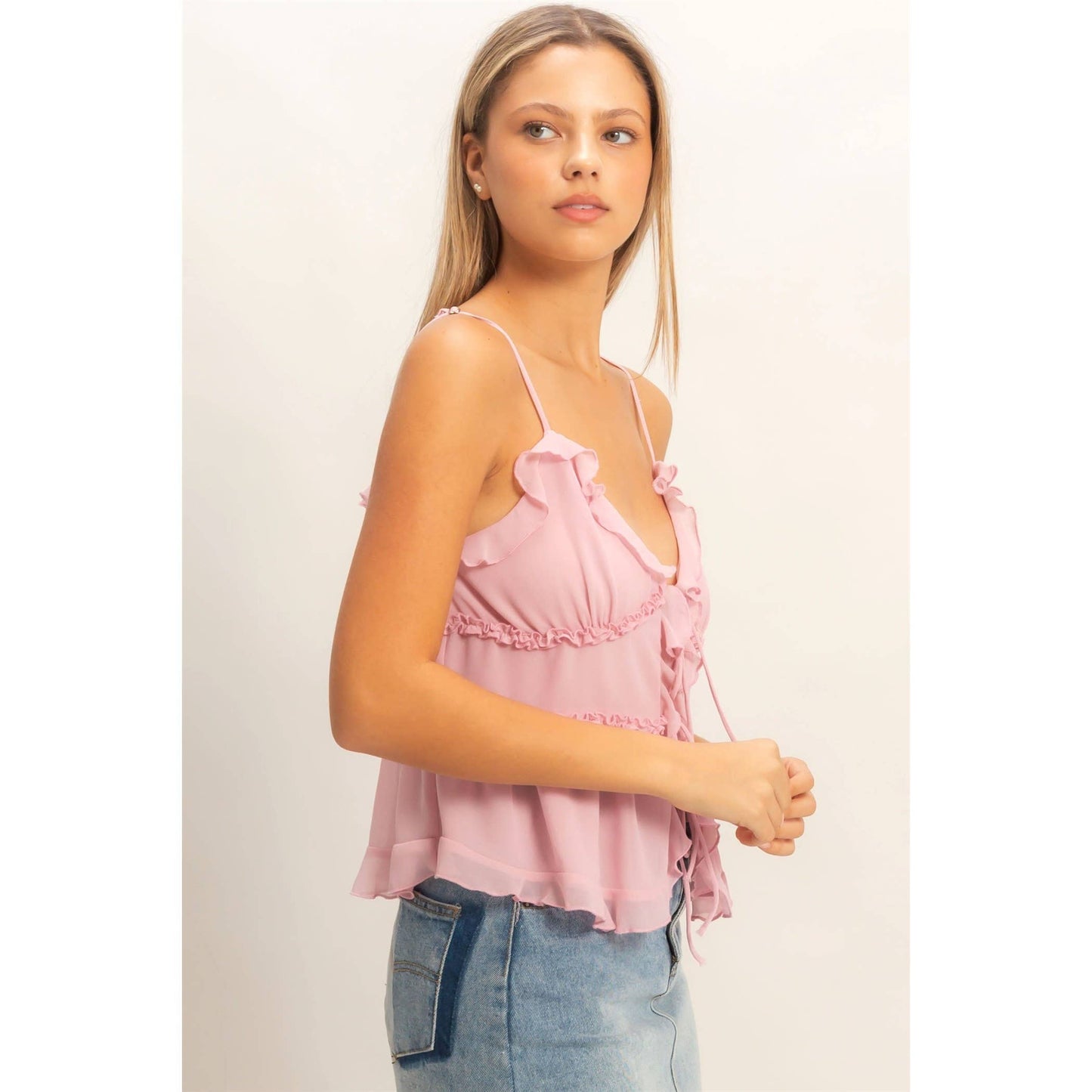 Tiered Tie-Front Top