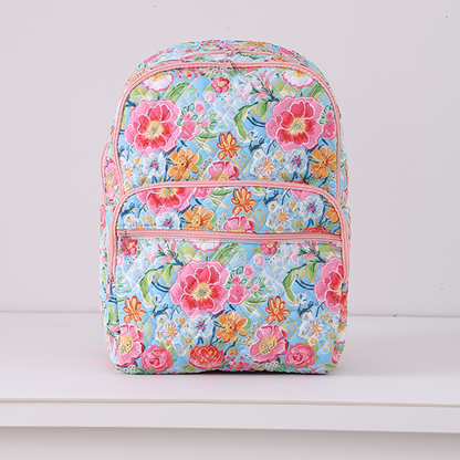 Quilted Full Size Backpack Pink Lemonade Floral