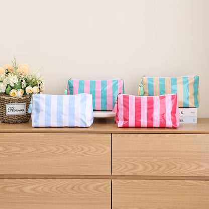 Waterproof Cosmetic Case PVC Make up Bag Fun Stripes
