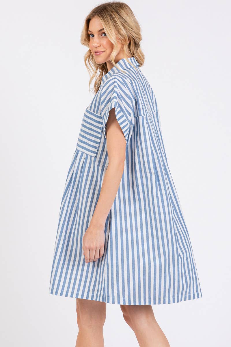 Striped Button Down Dress