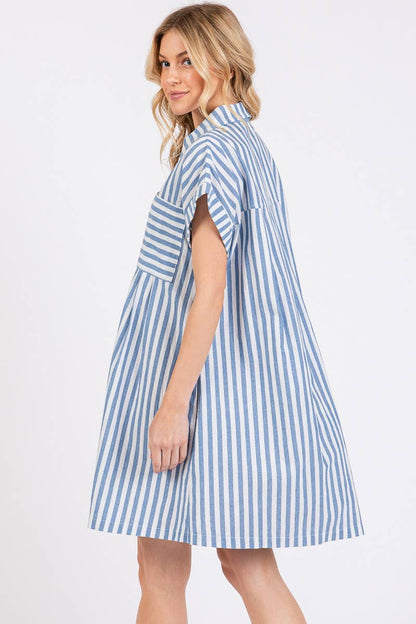 Striped Button Down Dress