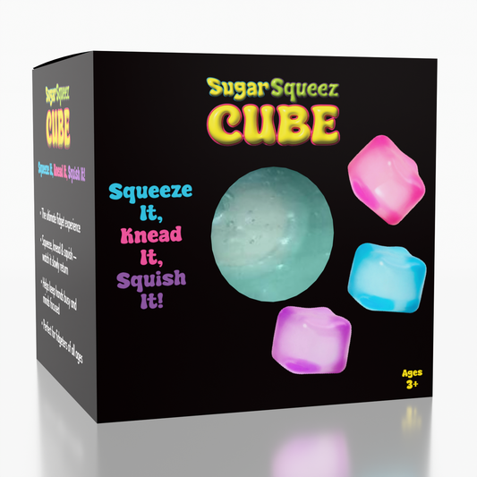 SugarSqueez Cube Mini Size Squishy Fidget Sugar Stress Ball (1pc) Color Ships Assorted