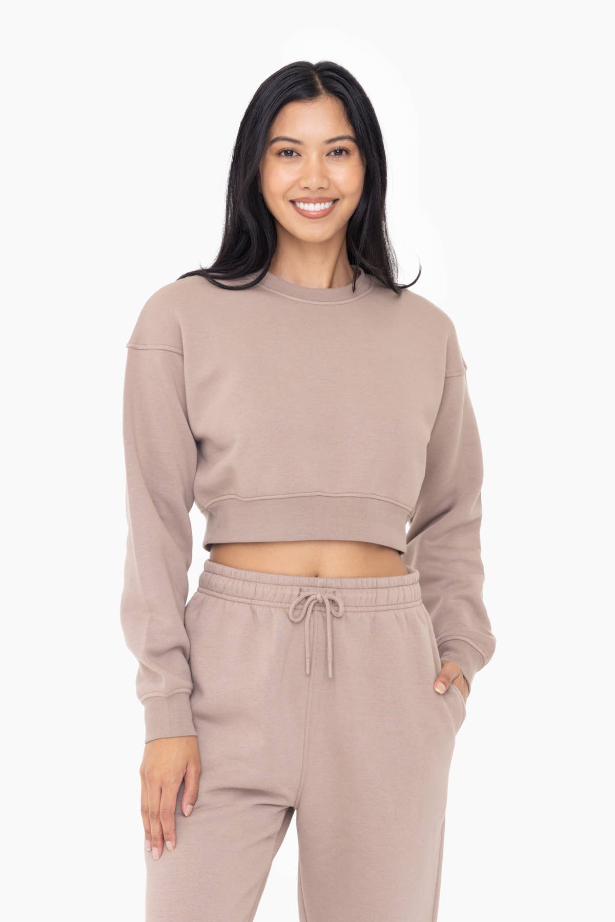 Cropped Fleece Sweatshirt