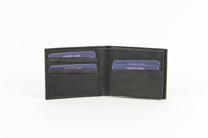 Bi-Fold Leather Wallet with Top Flap 15714