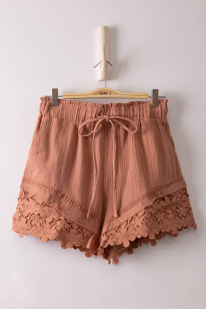 Lace Linen Shorts