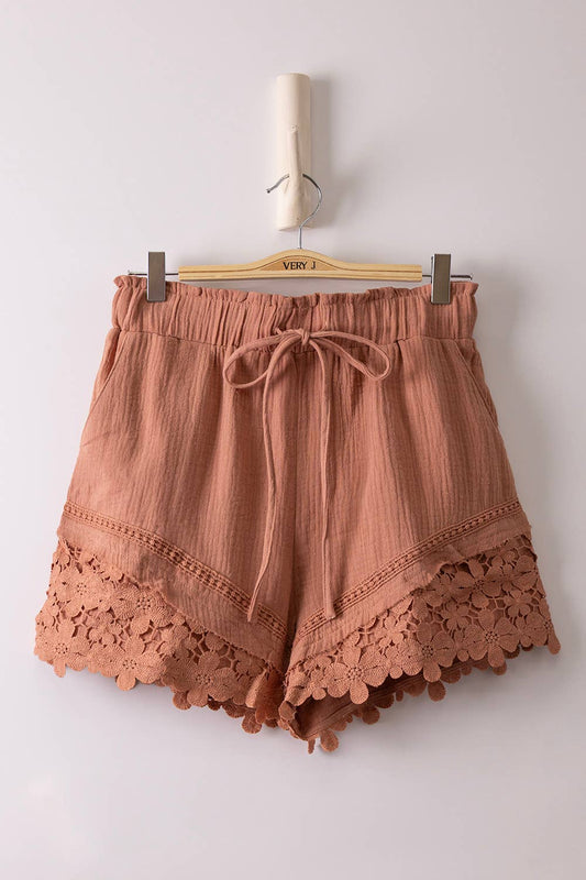 Lace Linen Shorts
