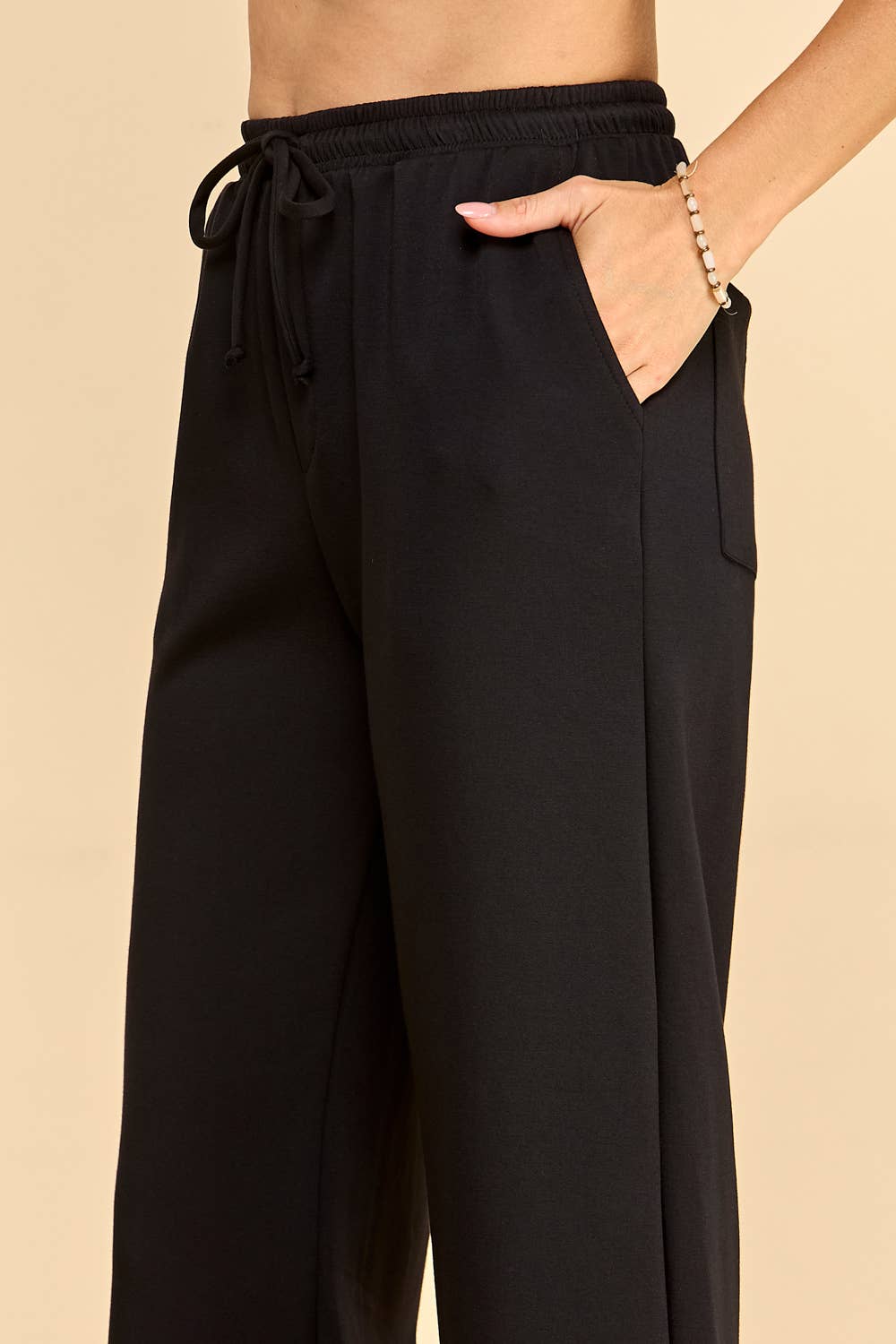 Wide Leg Drawstring Lounge Pants with Pockets