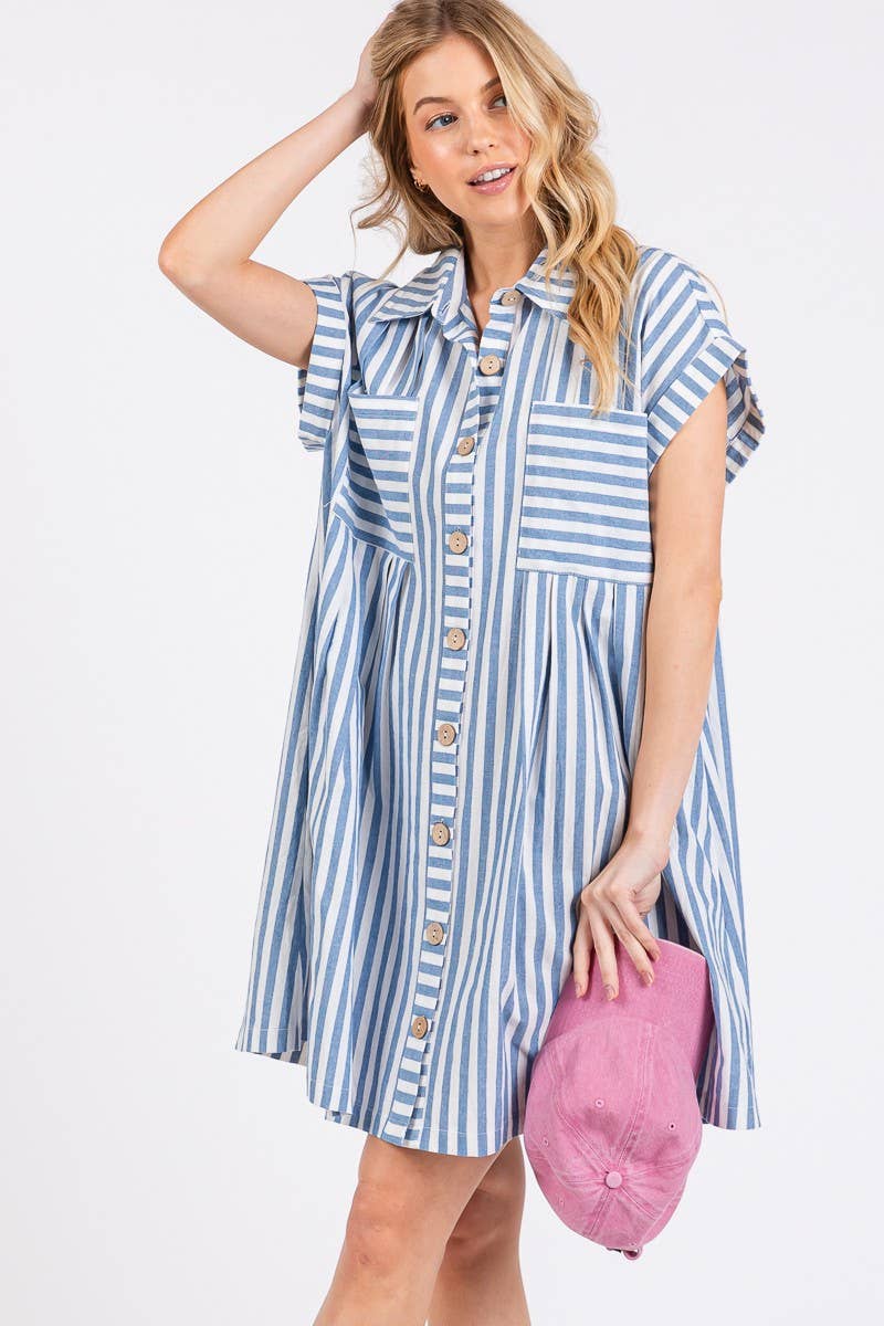 Striped Button Down Dress