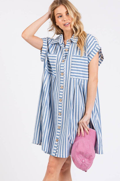 Striped Button Down Dress