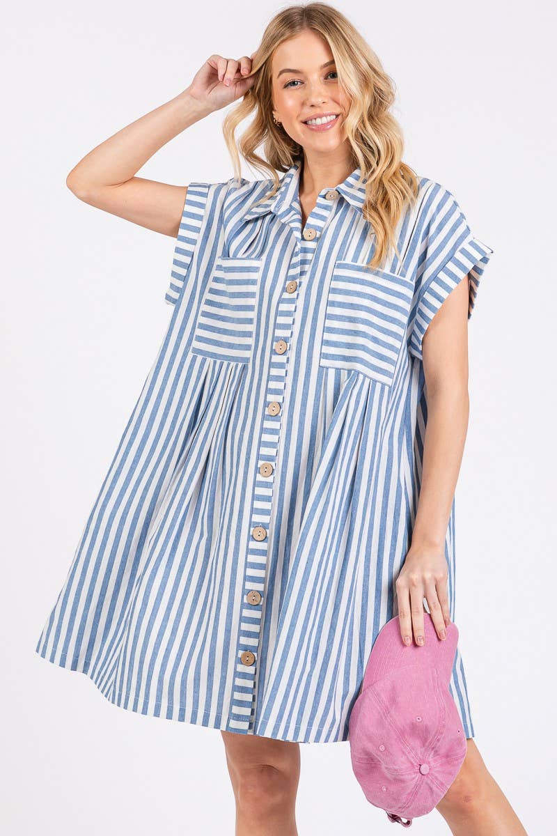 Striped Button Down Dress