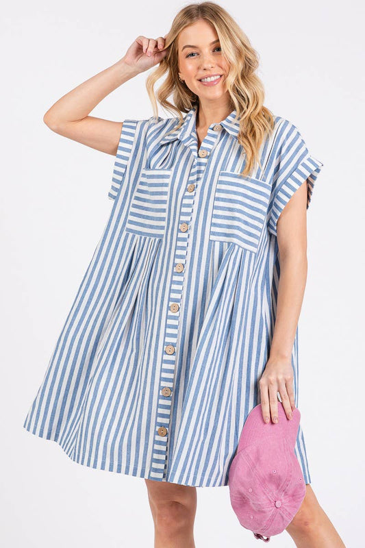 Striped Button Down Dress