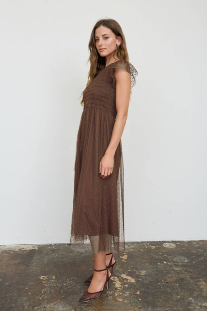 POLKA DOT SMOCK DRESS