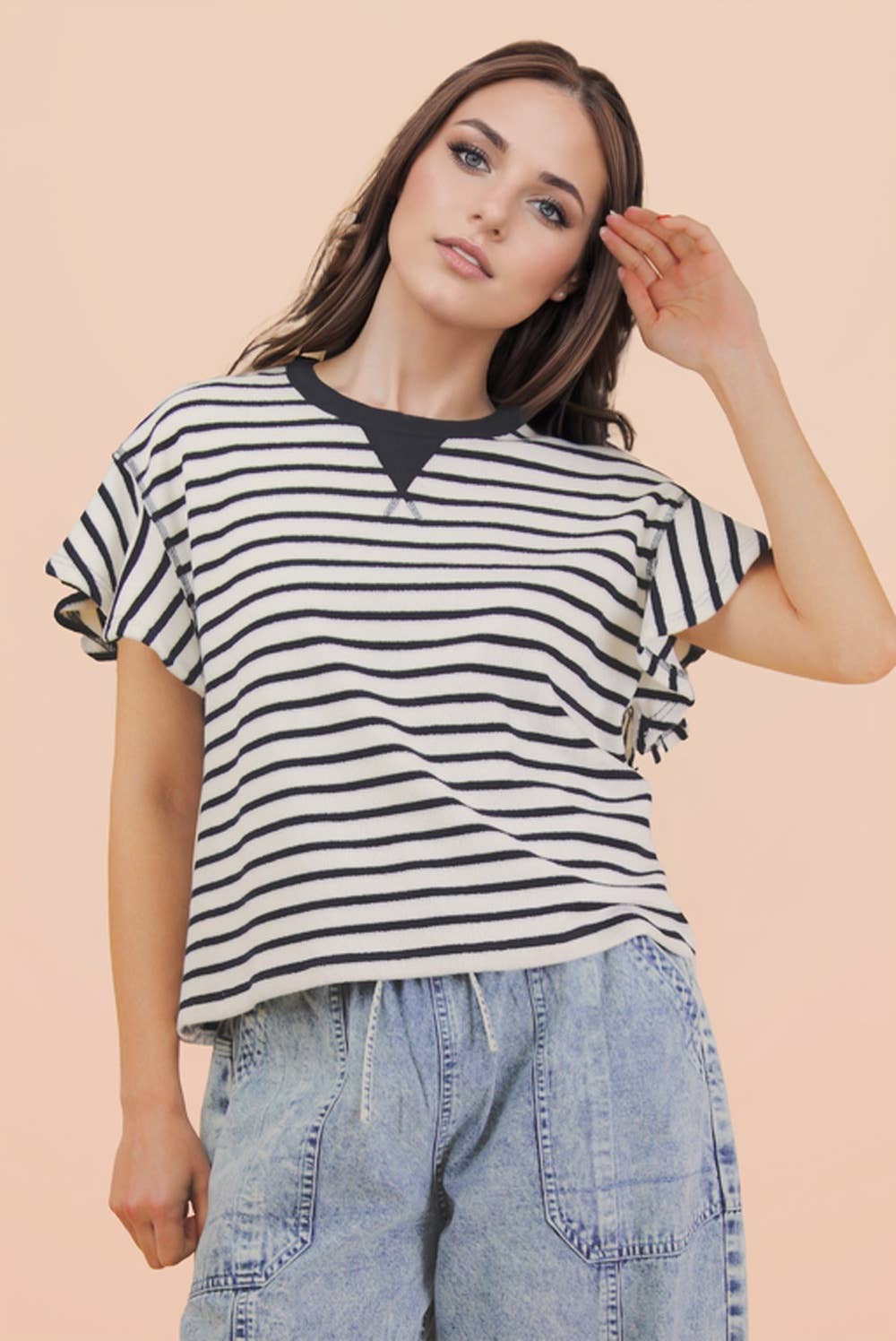 Oversized Casual Stripe Knit Top