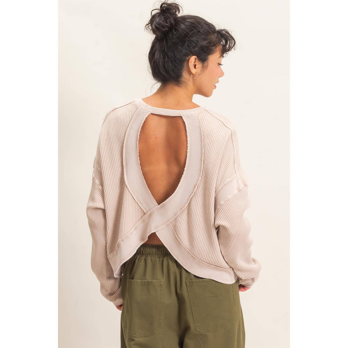 Waffle Open Back Top