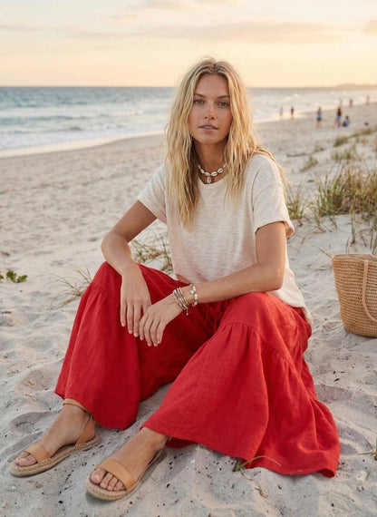 Tiered Wide Leg Palazzo Pants