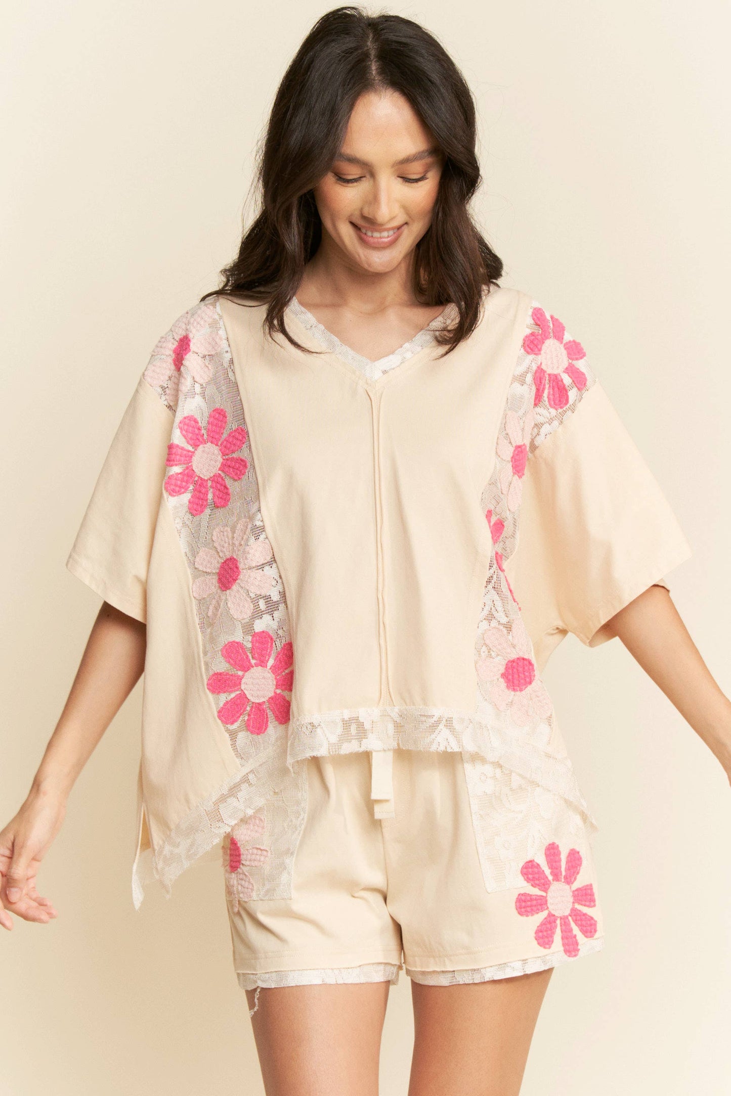 FLORAL PATCHWORK TOP