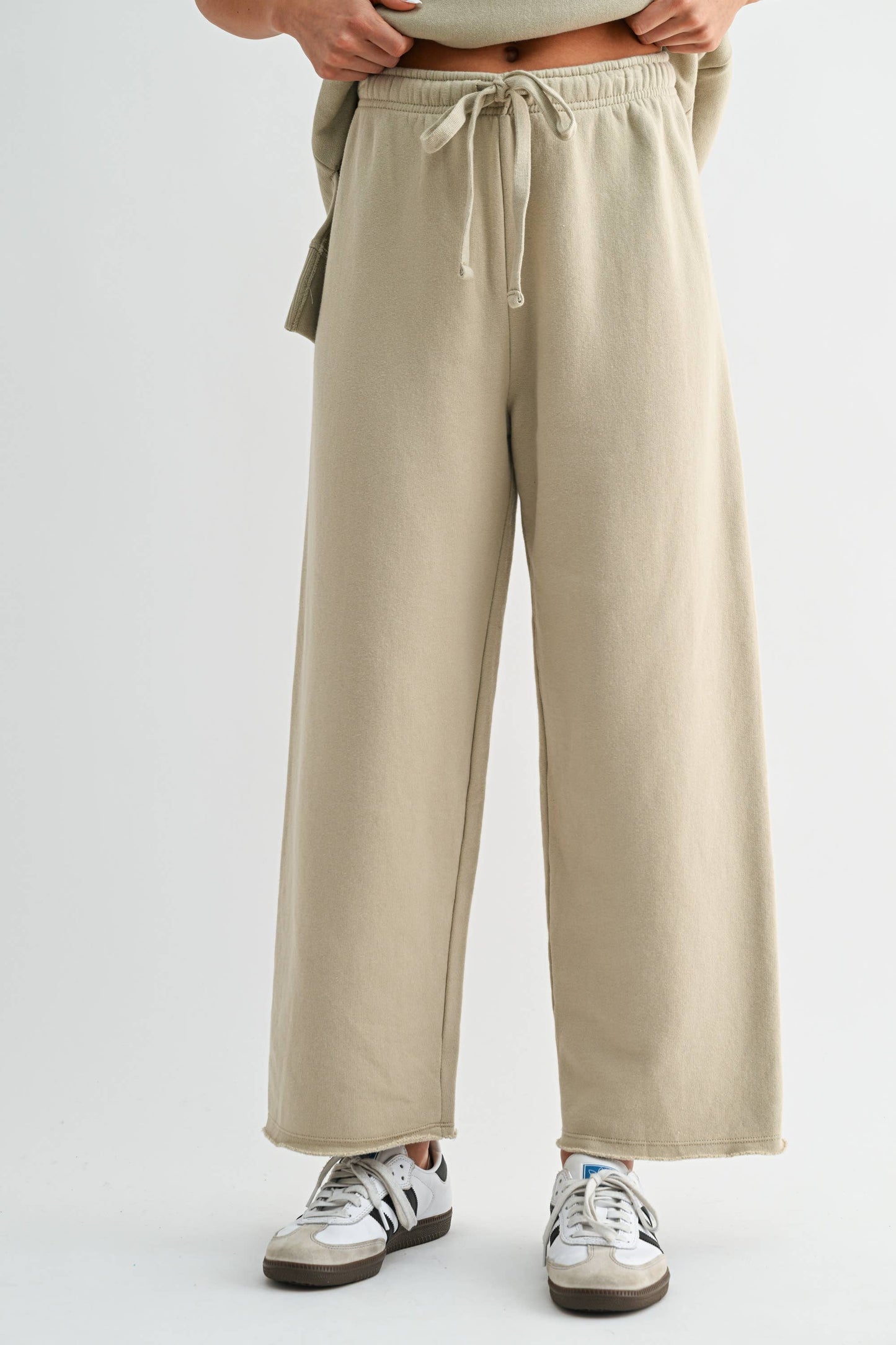 Wide-Leg Fleece Pants