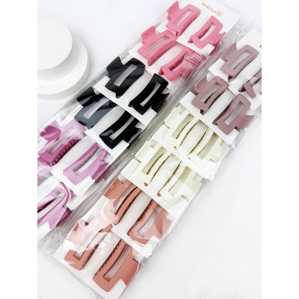 24-pcs Medium Cut Out Rectangle Hair Claw