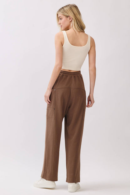 French Terry Wide-Leg Pants