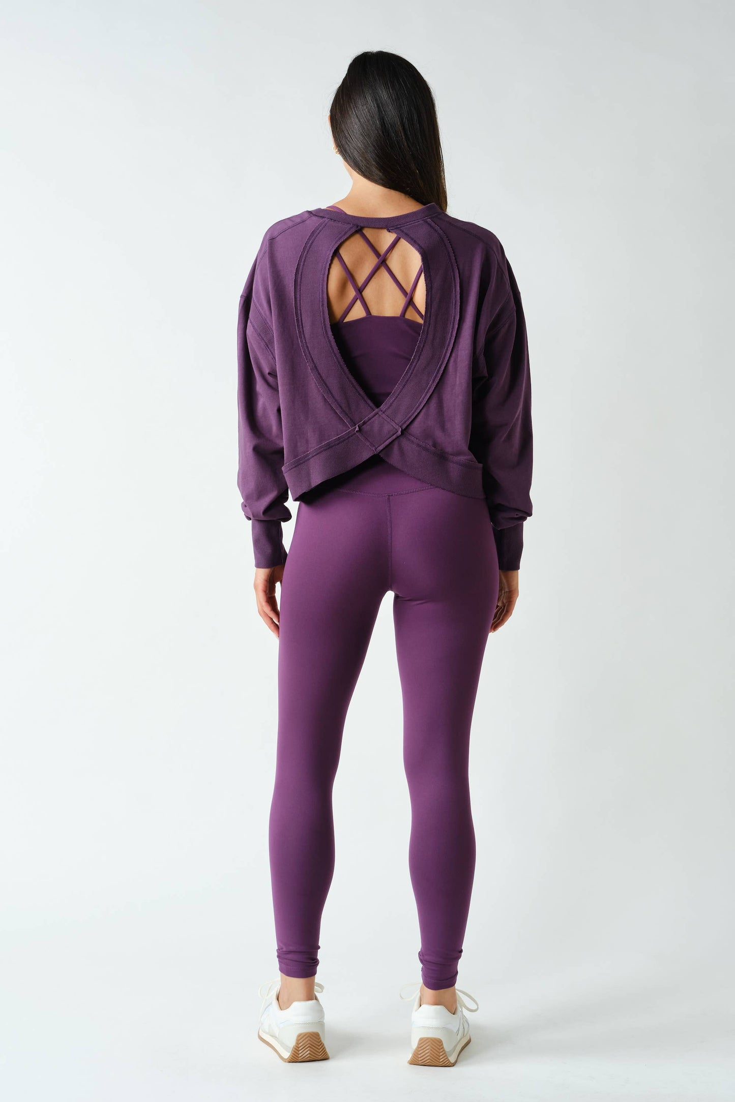 Crescent Pima Cotton Open Back Long Sleeve Tee