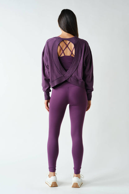 Crescent Pima Cotton Open Back Long Sleeve Tee