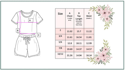 Girls Flower Spring Summer Short Set