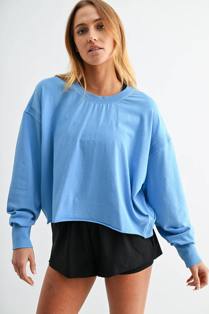 Crescent Pima Cotton Open Back Long Sleeve Tee