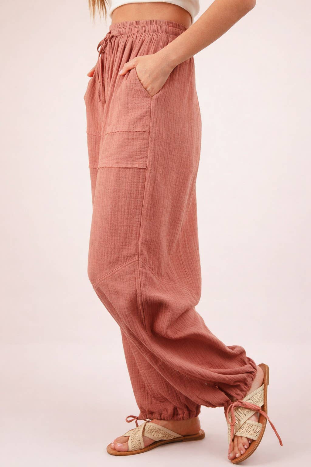 Wide Leg Gauze Pants
