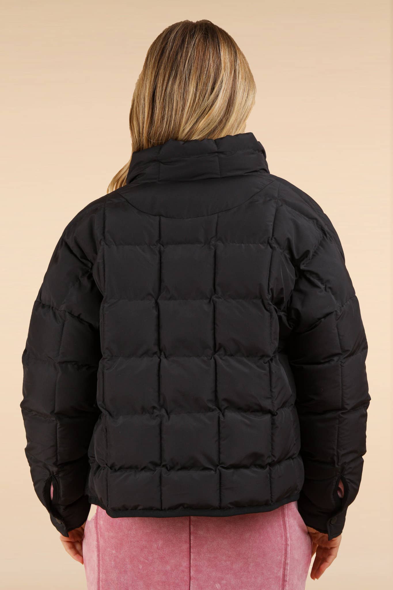 NJ90311-Solid Puffer Padded Warm Jacket