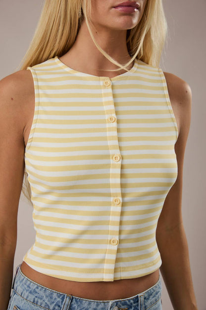 HIGH NECK STRIPE TOP