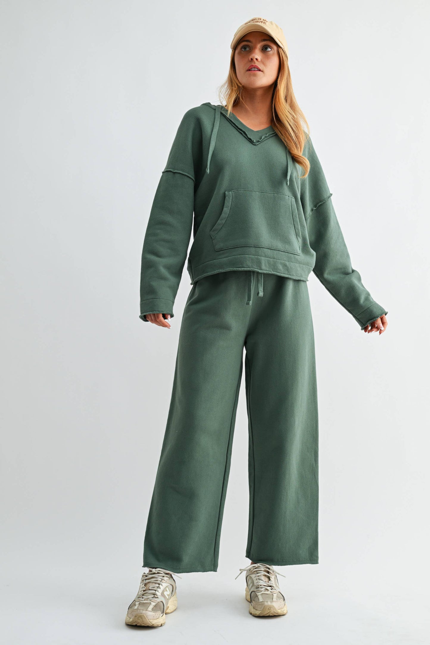 Wide-Leg Fleece Pants