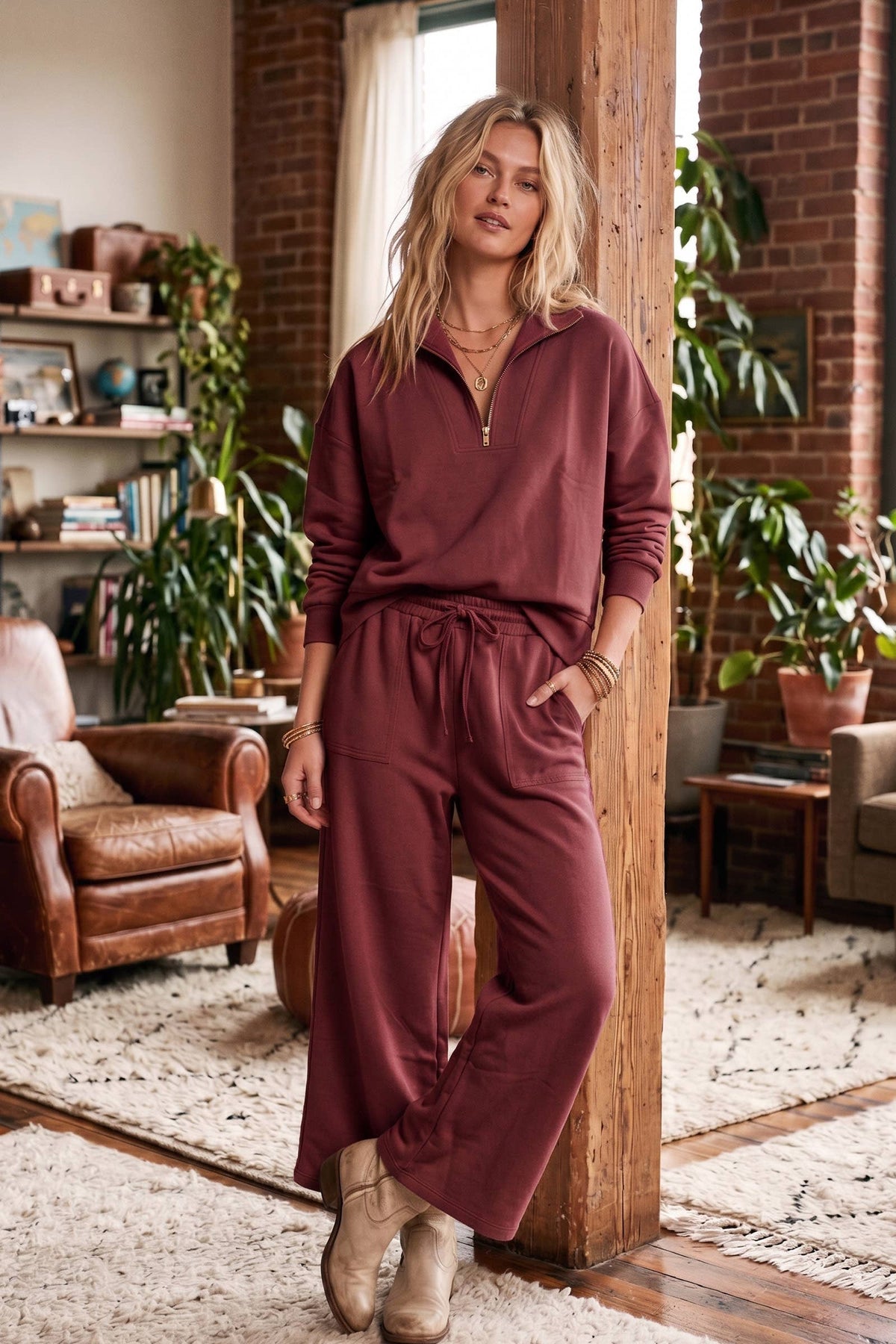 Scuba Half Zip Pants Set