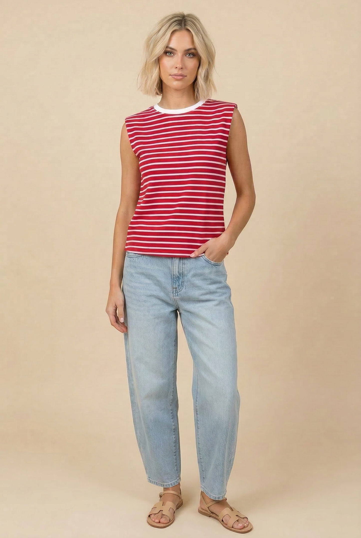 Striped Sleeveless Tank