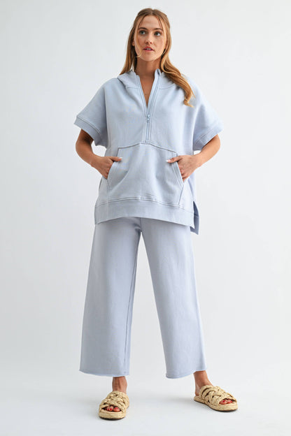 Wide-Leg Fleece Pants