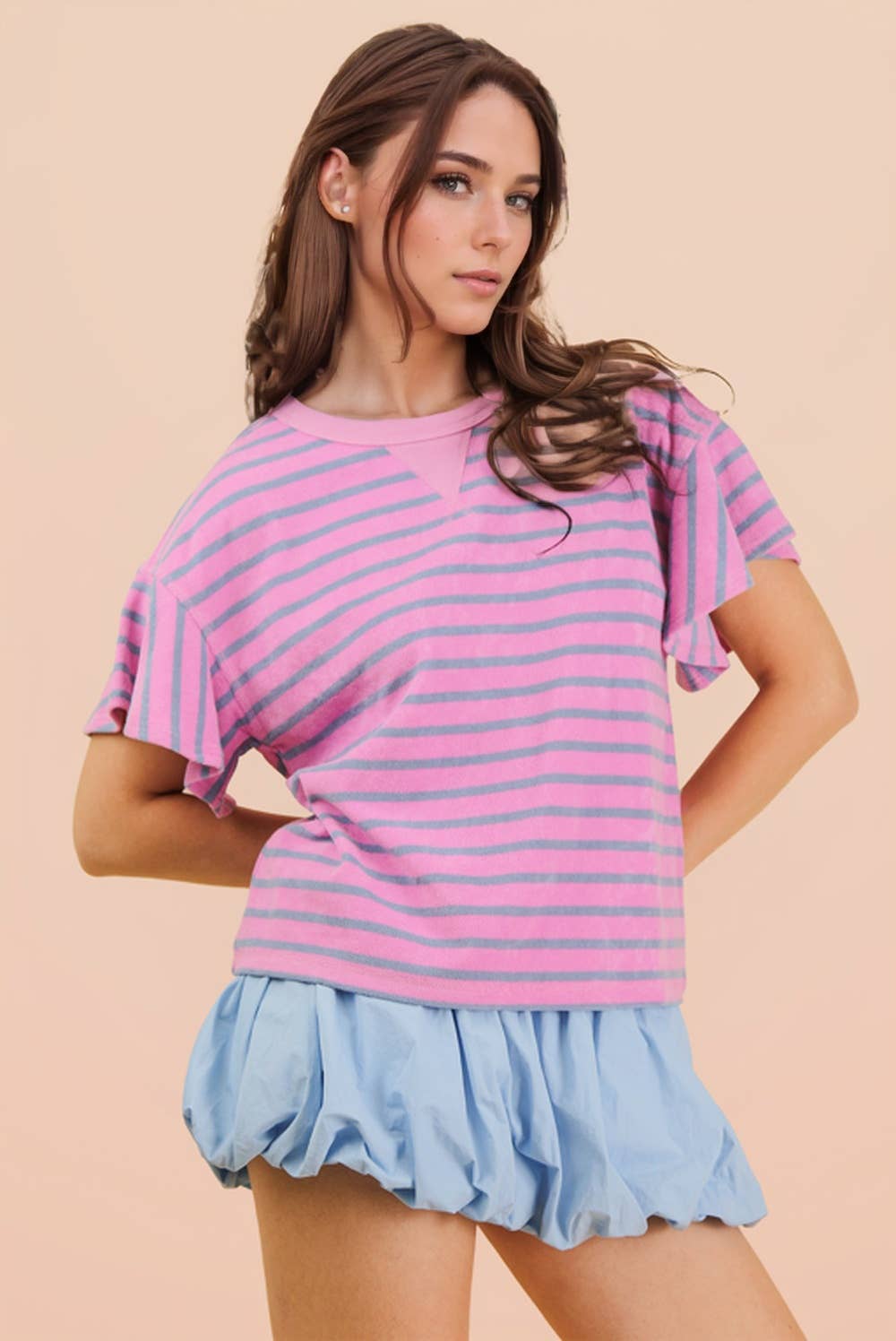 Oversized Casual Stripe Knit Top