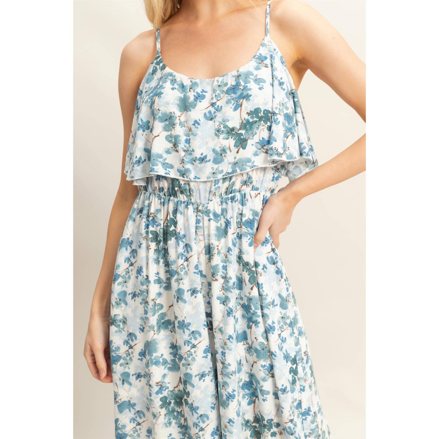 Floral Print Spaghetti Strap Jumpsuit