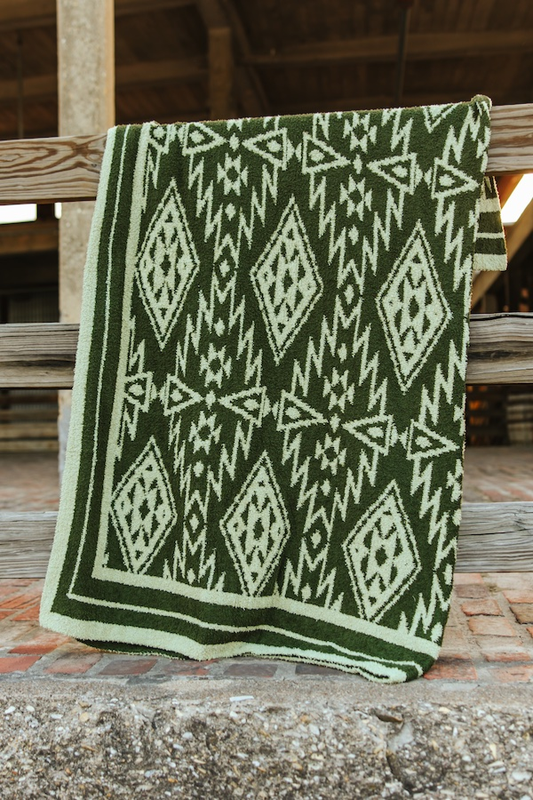 Olive Aztec Blanket