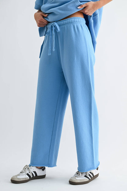 Wide-Leg Fleece Pants