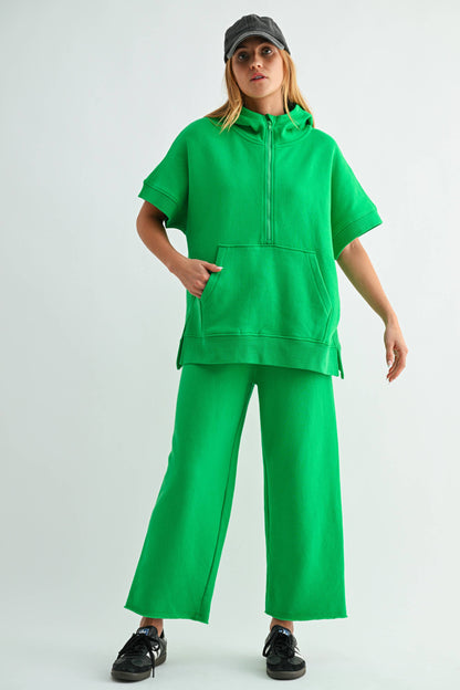 Wide-Leg Fleece Pants