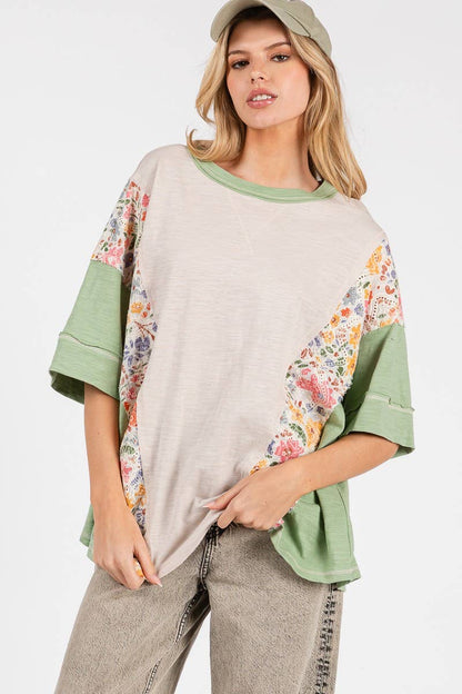 Oversized Floral Patchwork Tee