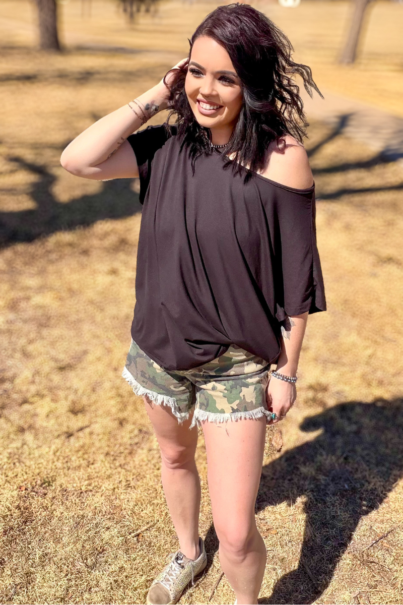 Kreek Denim Shorts - Camo