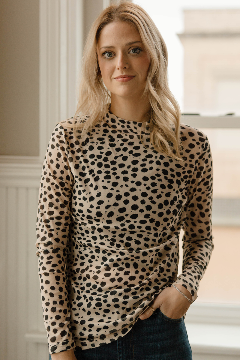 Speckled Mesh Top