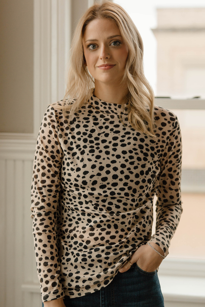 Speckled Mesh Top