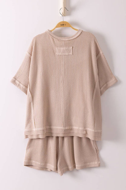 Ribbed Knit Shorts Set