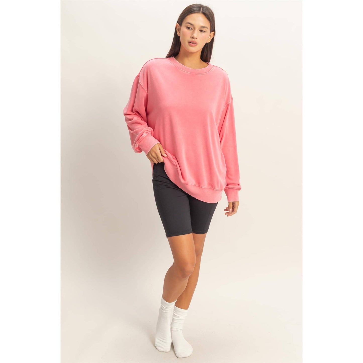 Mineral Washed Crew Neck Sweatshirt