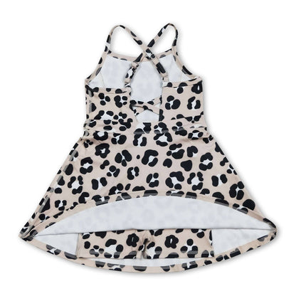 Leopard girls athletic dresses