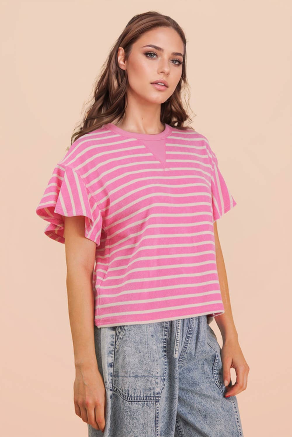 Oversized Casual Stripe Knit Top