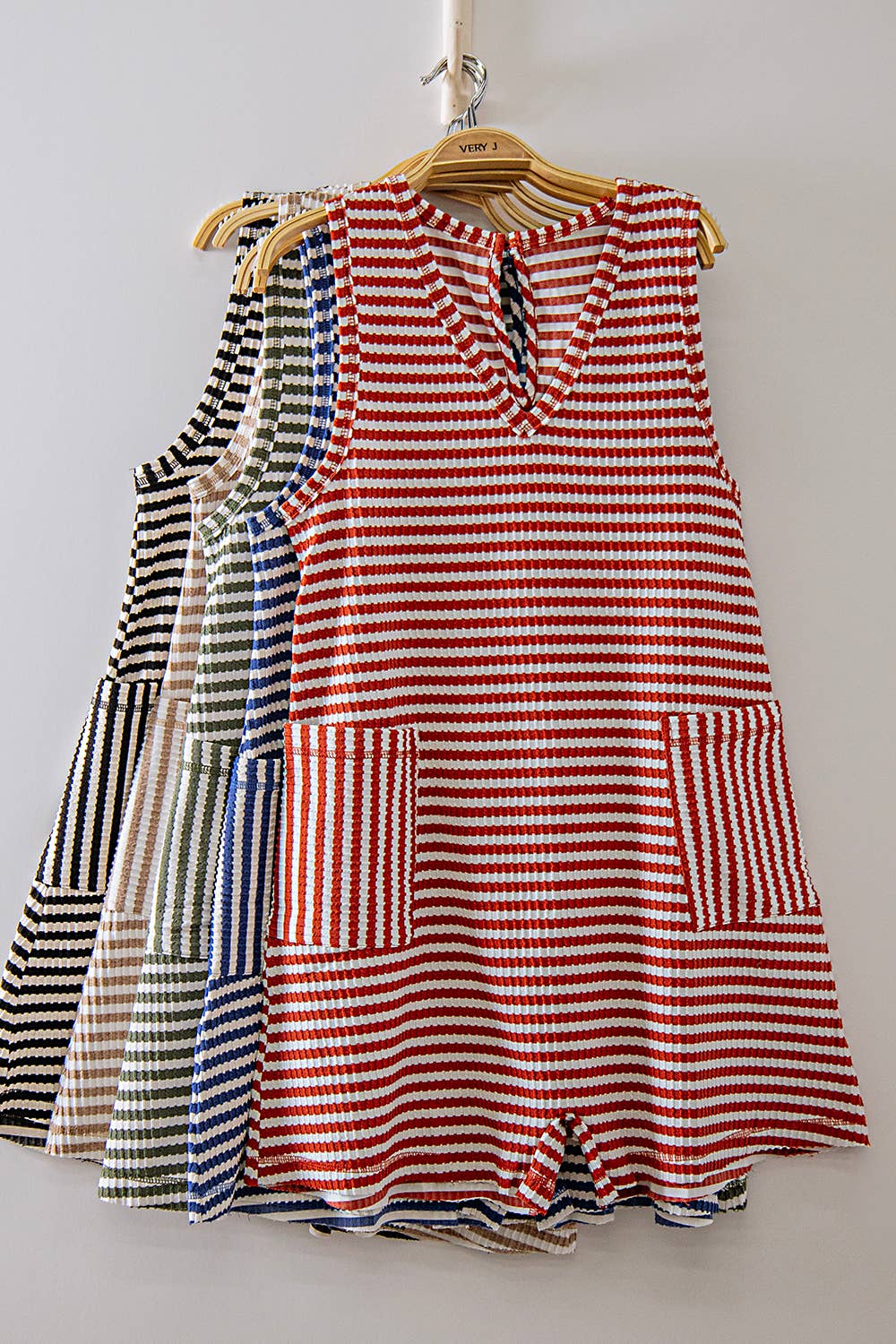 Striped Knit Casual Romper