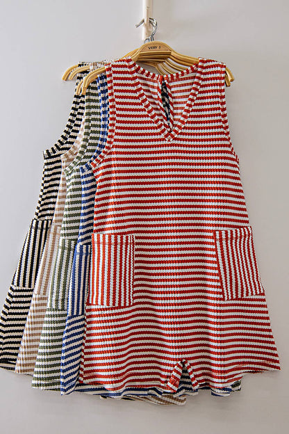 Striped Knit Casual Romper