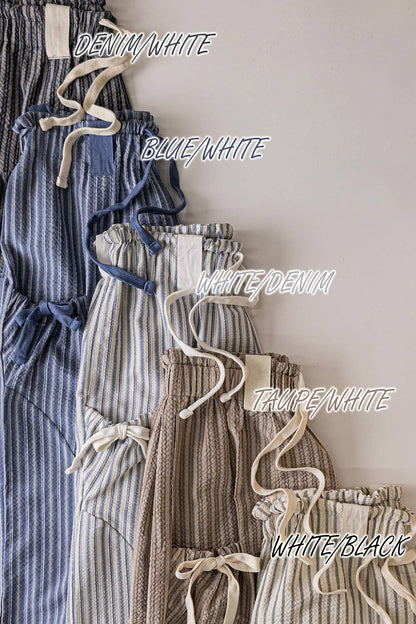 Bow Stripe Woven Pants